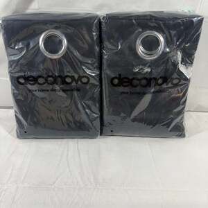 Deconovo Blackout Curtains Set of 2, Grommet Top, Solid Black Panels